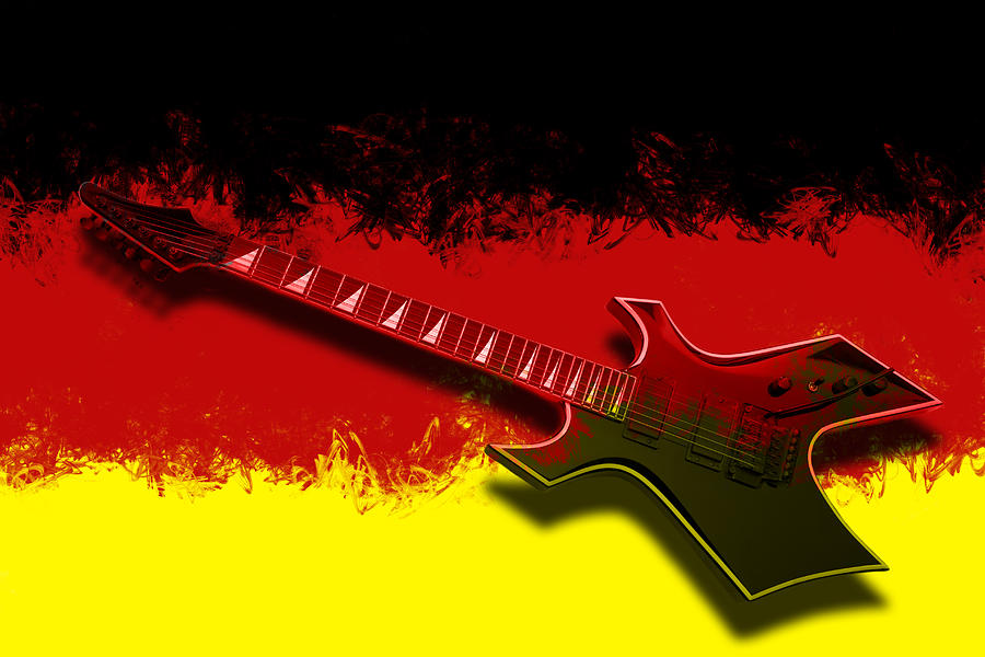 Music Mixed Media - E-Guitar - German Rock II by Melanie Viola