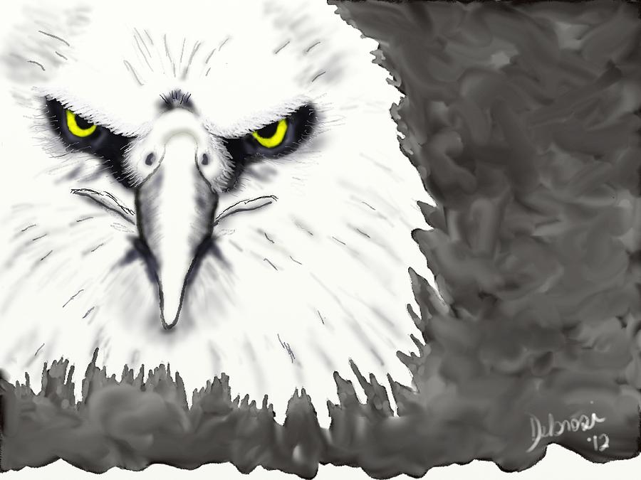 Eagle Digital Art - Eagle Face by Deb Rosier
