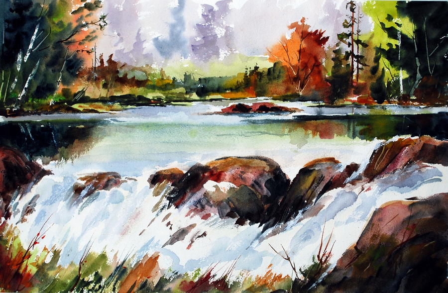 Eagle Falls Painting by Wilfred McOstrich