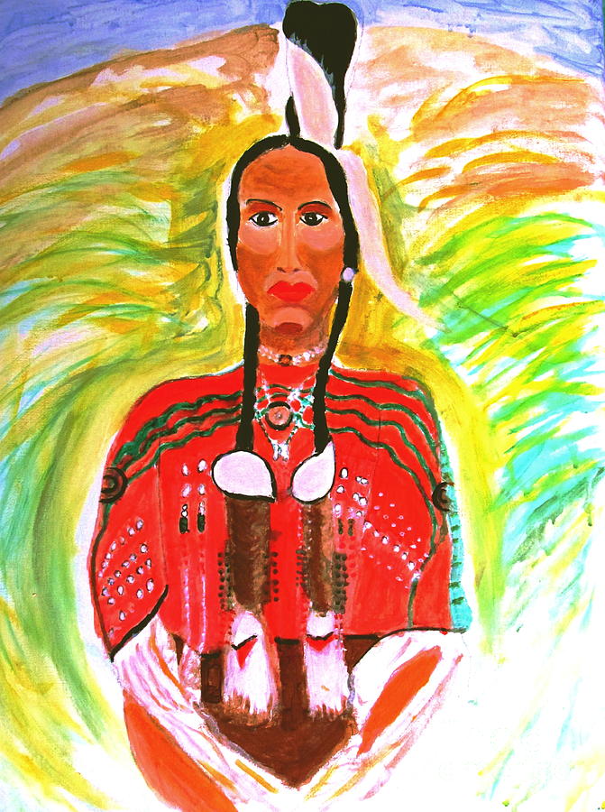 Eagle Feather Native American Painting by Stanley Morganstein
