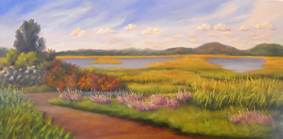 Early Fall Plum Island Painting by Sharon E Allen