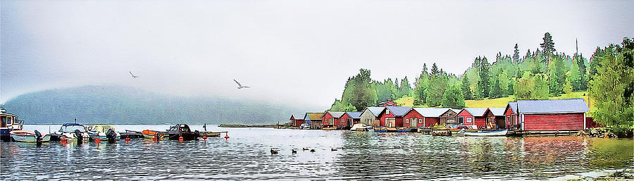 Harbors Painting - Early Morning Mist by Tom Schmidt
