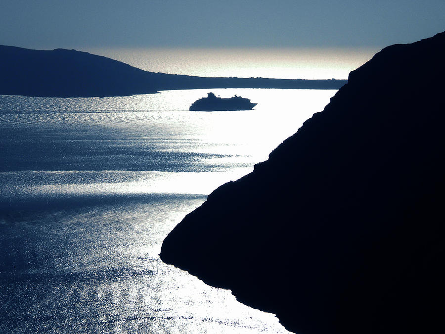 Nature Photograph - Early Night Santorini Island Greece by Colette V Hera Guggenheim