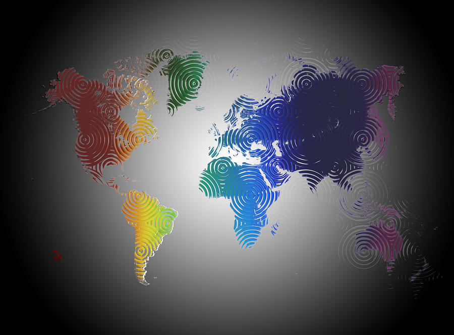 Earth-Shake World Map Painting by Adam Vance