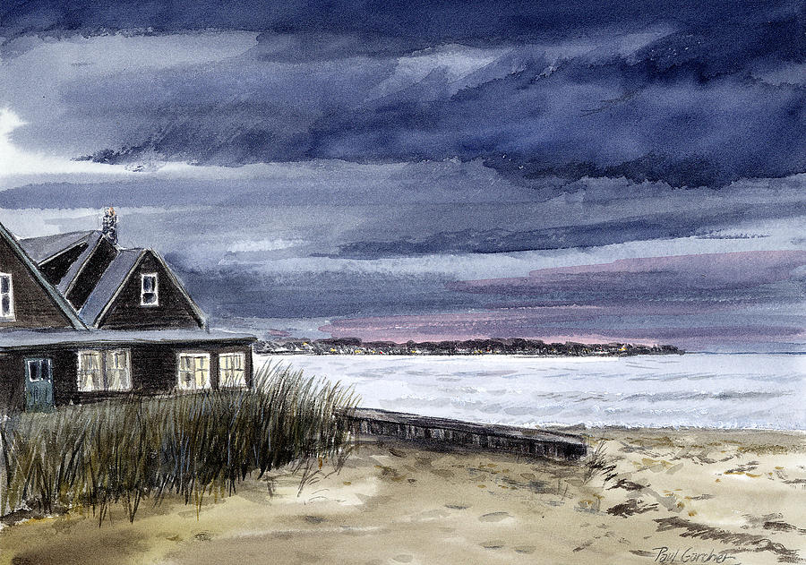 East Beach Night Painting by Paul Gardner