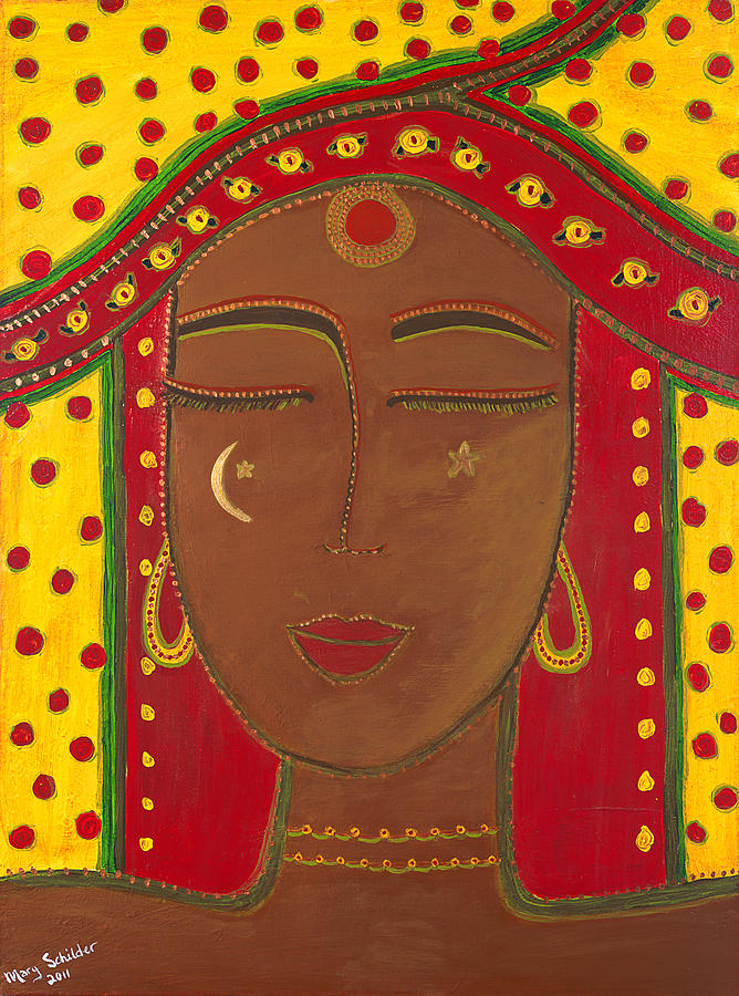 Woman Painting - East Indian Goddess by Mary Schilder