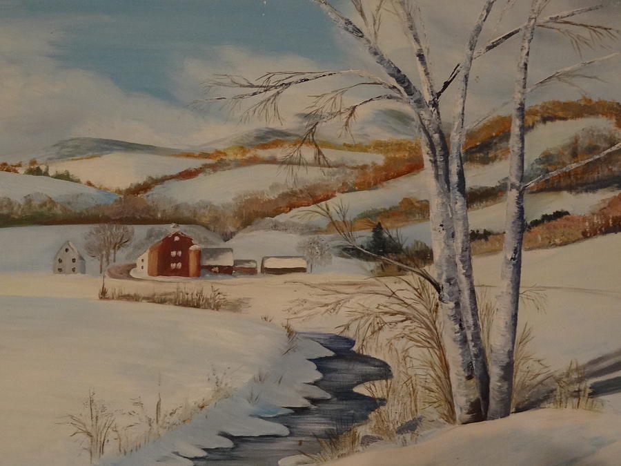 East Montpelier Painting by Nancy Fillip