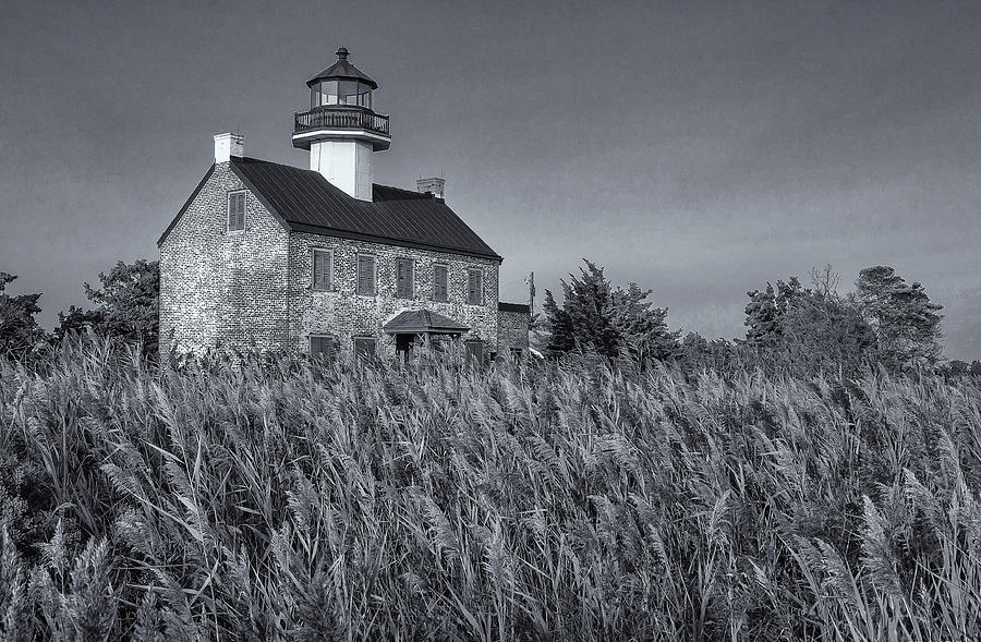 East Point Light Black and White Photograph by Tom Singleton