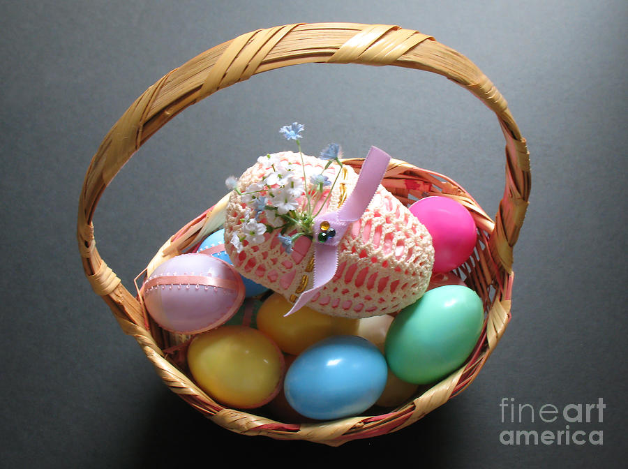 Spring Photograph - Easter Basket With Heirloom Love by Connie Fox