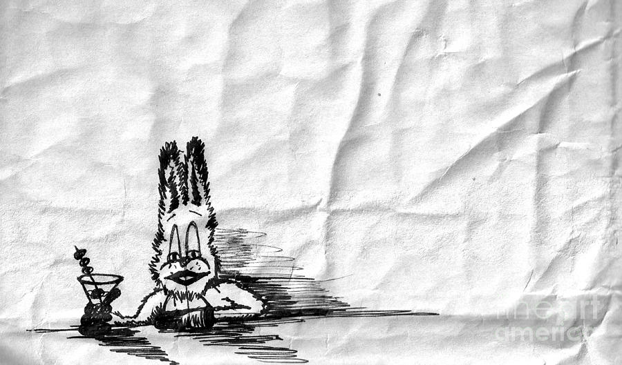 Easter Bunny Drawing - Easter Egged by Mike Mooney