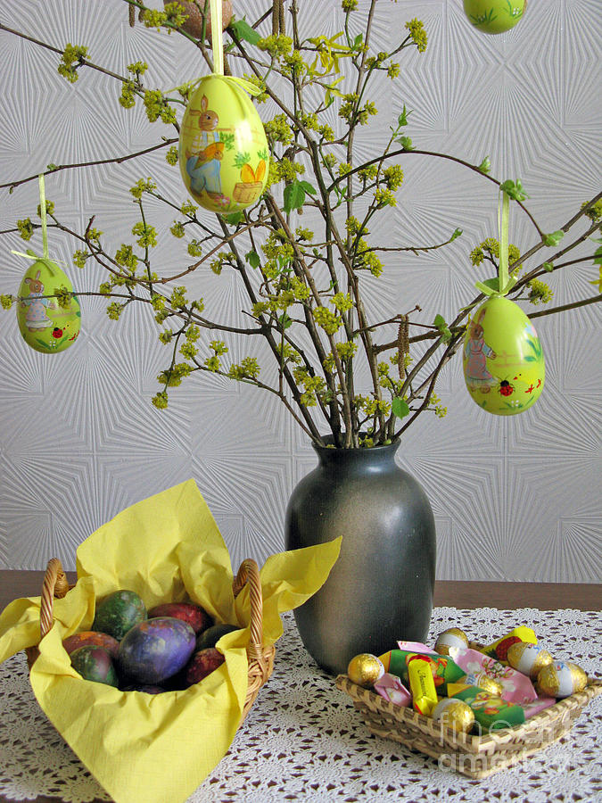Still Life Photograph - Easter eggs and candies by Ausra Huntington nee Paulauskaite
