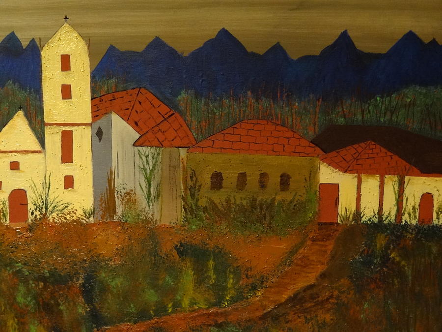 Village Painting - Eastern Europe by Nancy Fillip