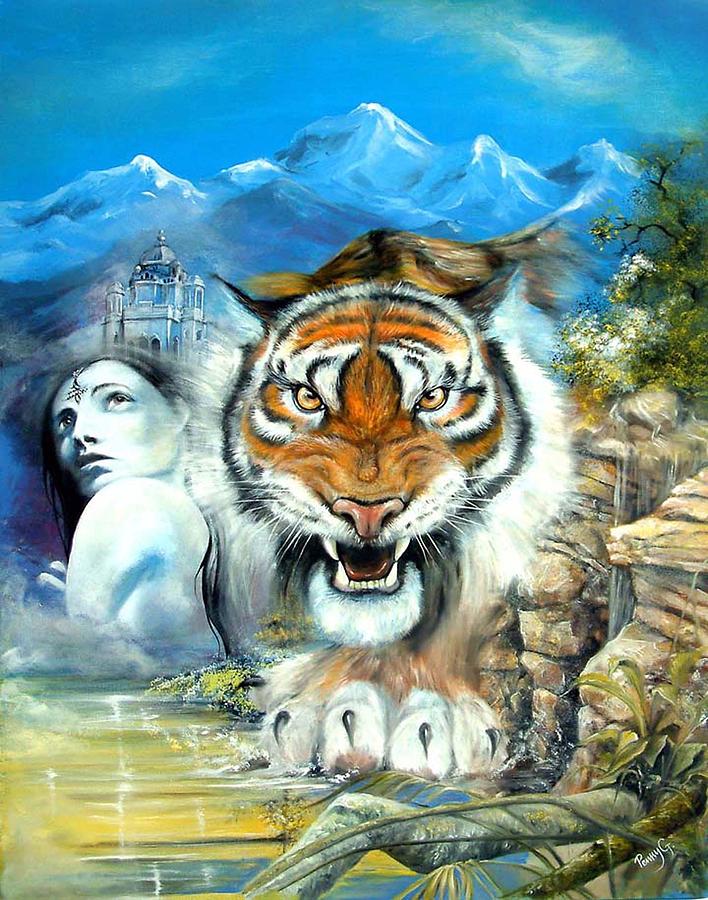 Fantasy Painting - Easy Tiger by Penny Golledge