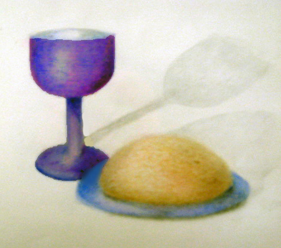 Communion Drawing - Eat and Drink by Linda Pope