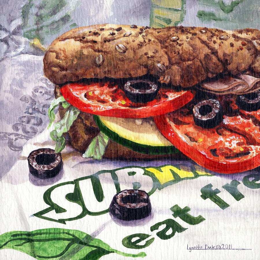 Bread Painting - Eating Fresh by Lynette Cook