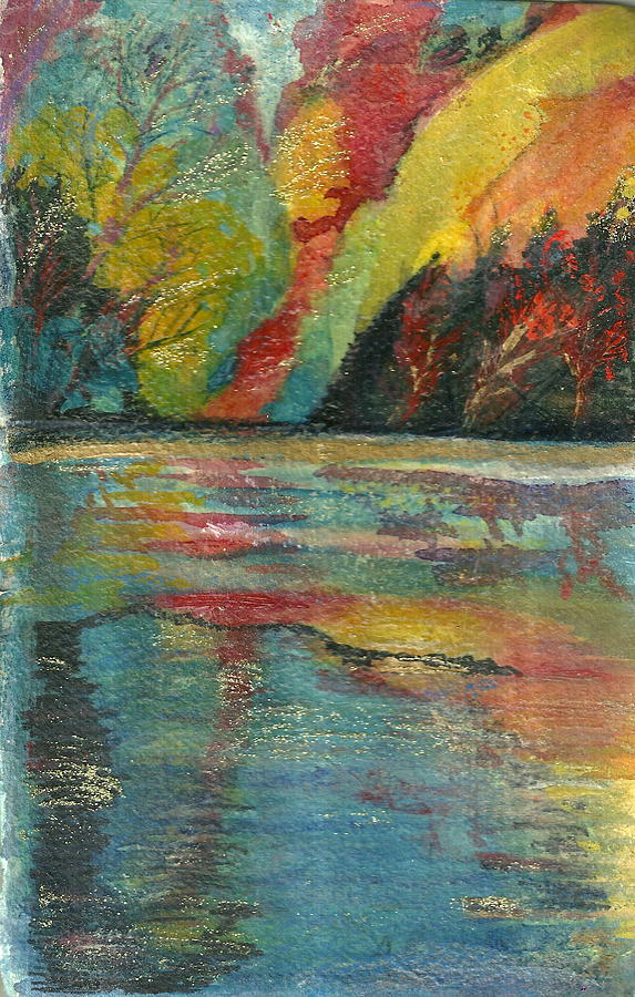 Lake Painting - Echo Lake Revisited by Anne-Elizabeth Whiteway