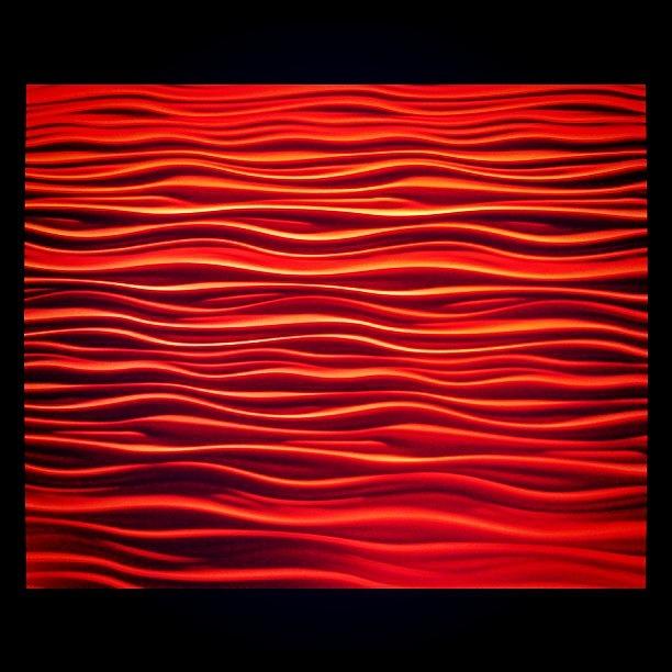 Pattern Photograph - Ecoyogurt 2. #wall #light #red #waves by Emily W