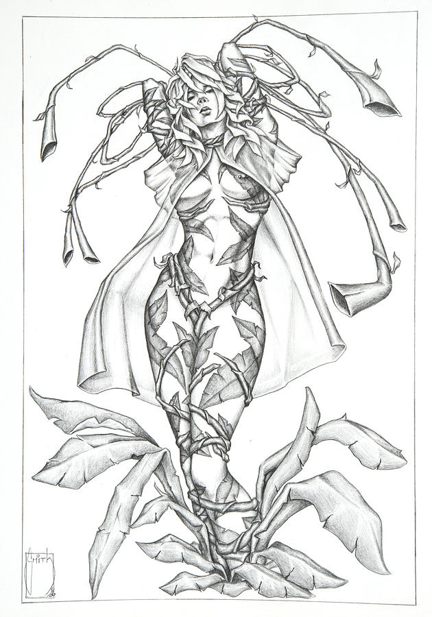 Fantasy Drawing - Eden - The Human Plant by Sean Smith