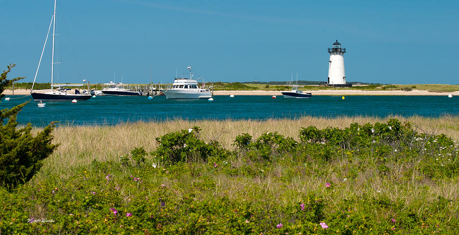 Boat Photograph - Edgartown Lighthouse Marthas Vineyard Massachusetts by Michelle Constantine