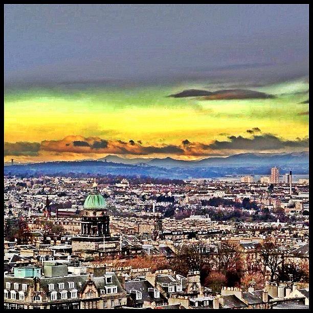 Skyline Photograph - Edinburgh Last December by Chrit Werdmolder Smeets