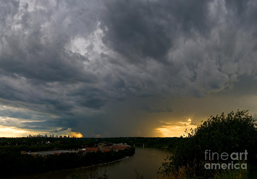 Clouds Photograph - Edmonton Storm Clouds  by Terry Elniski