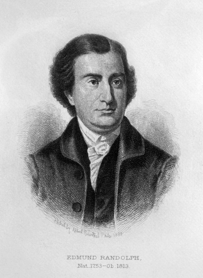 Edmund Randolph 1753-1813, Engraving Photograph by Everett