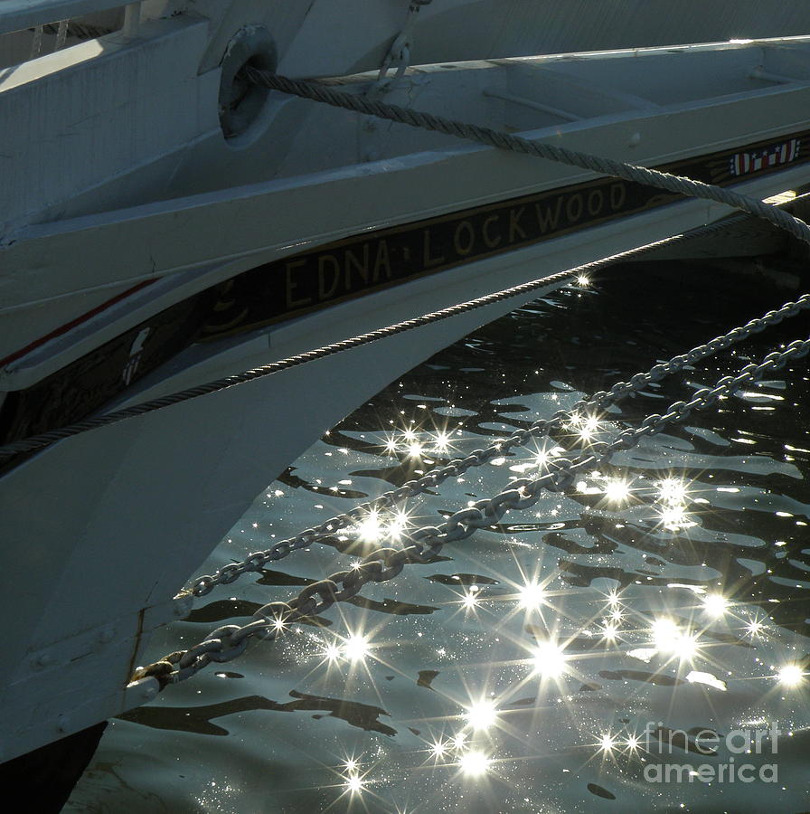 Boat Photograph - Ednas Bow Lights by Lainie Wrightson