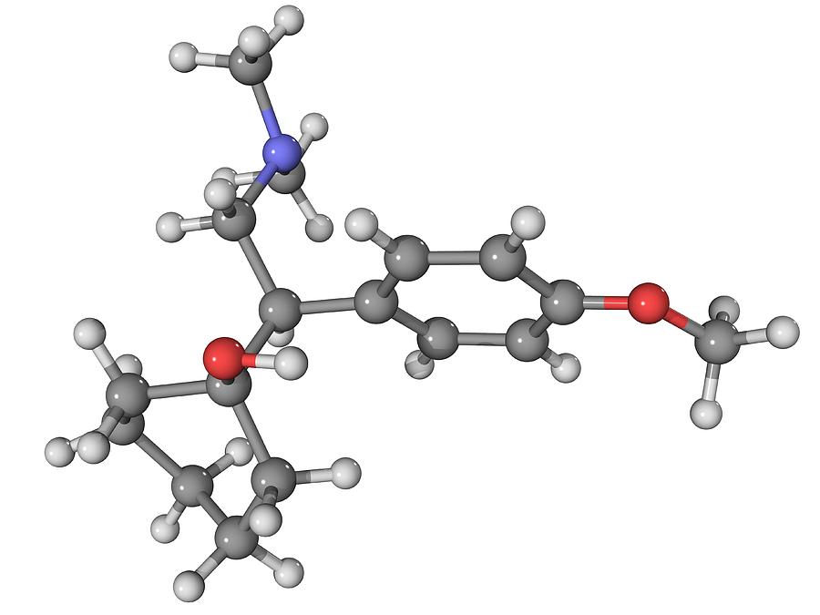 Molecular Photograph - Effexor Antidepressant Drug Molecule by Laguna Design