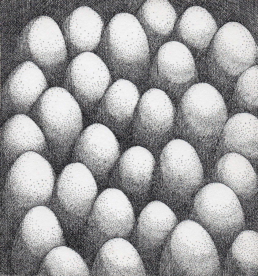 Egg Drawing - Egg Drawing 089917 by Phil Burns