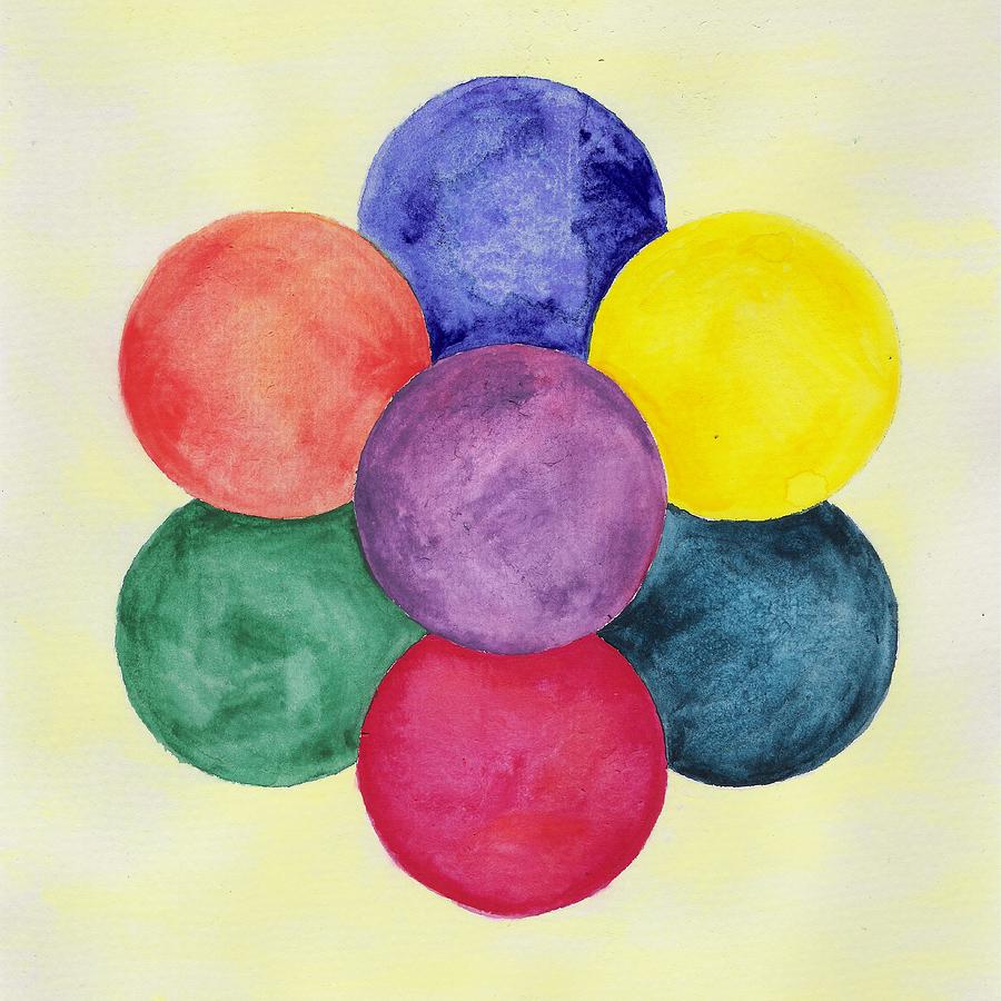 Sacred Geometry Painting - Egg of Life 2 by Joy Chan