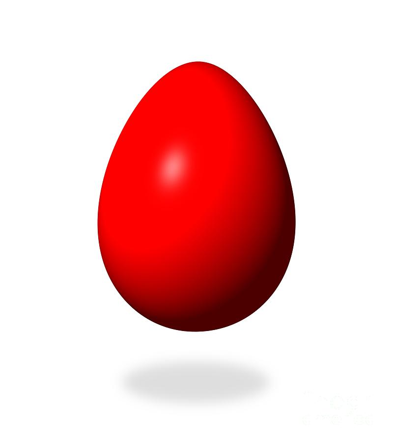 Egg Red Digital Art by Henrik Lehnerer