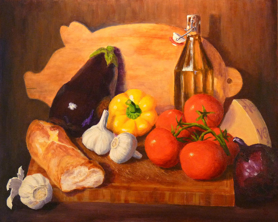 Eggplant Parmigiana Painting by Joe Bergholm