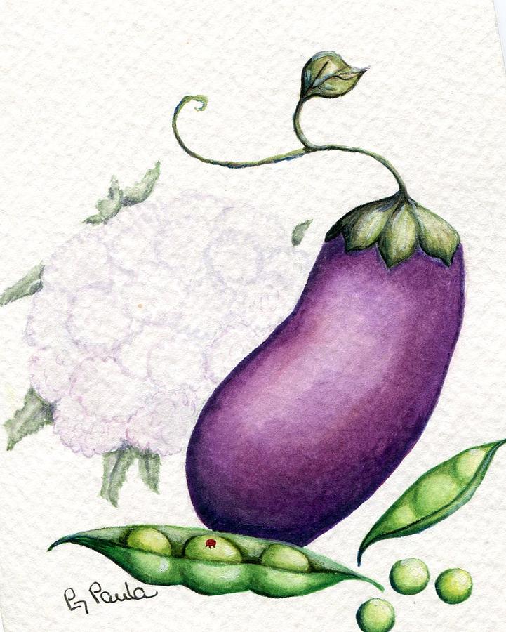 Eggplant Surprise Painting by Paula Greenlee