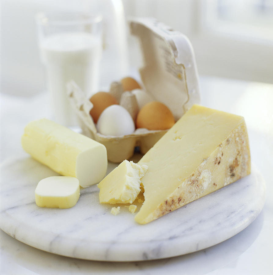 Cheese Photograph - Eggs And Cheese by David Munns