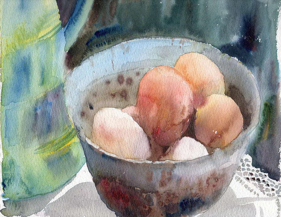 Eggs In A Blue Bowl Painting By Myra Gallicker Fine Art America   Eggs In A Blue Bowl Myra Gallicker 