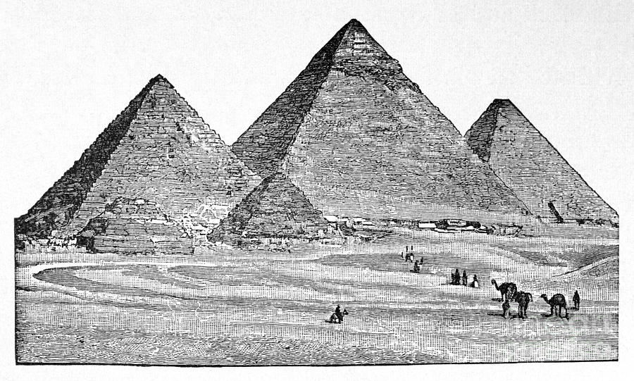 Architecture Photograph - Egypt: Pyramids At Giza by Granger