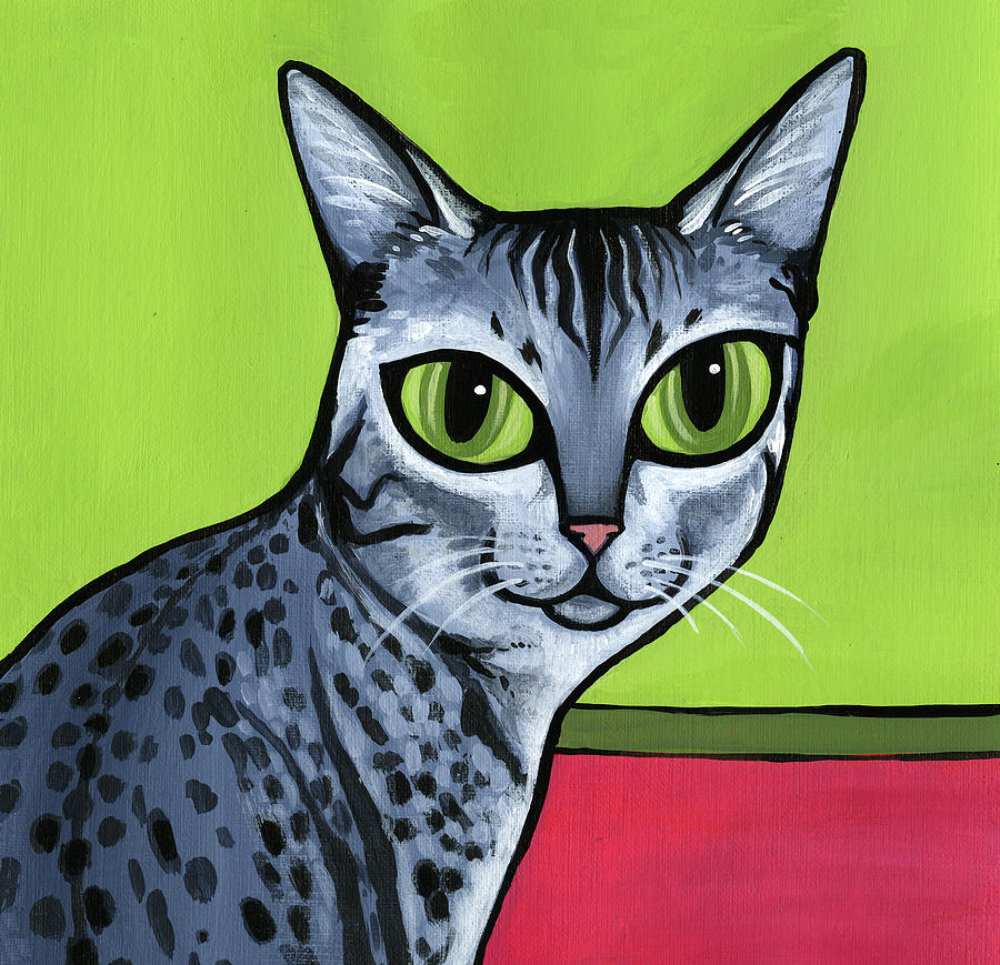 Egyptian Mau Painting by Leanne Wilkes
