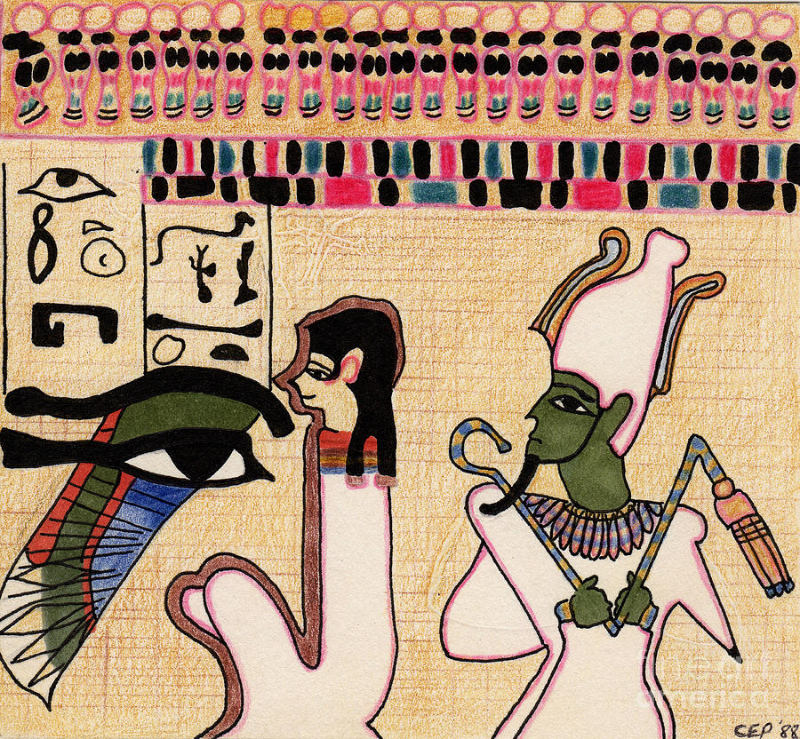 Egyptian Postcard 2 Drawing by Christine Perry