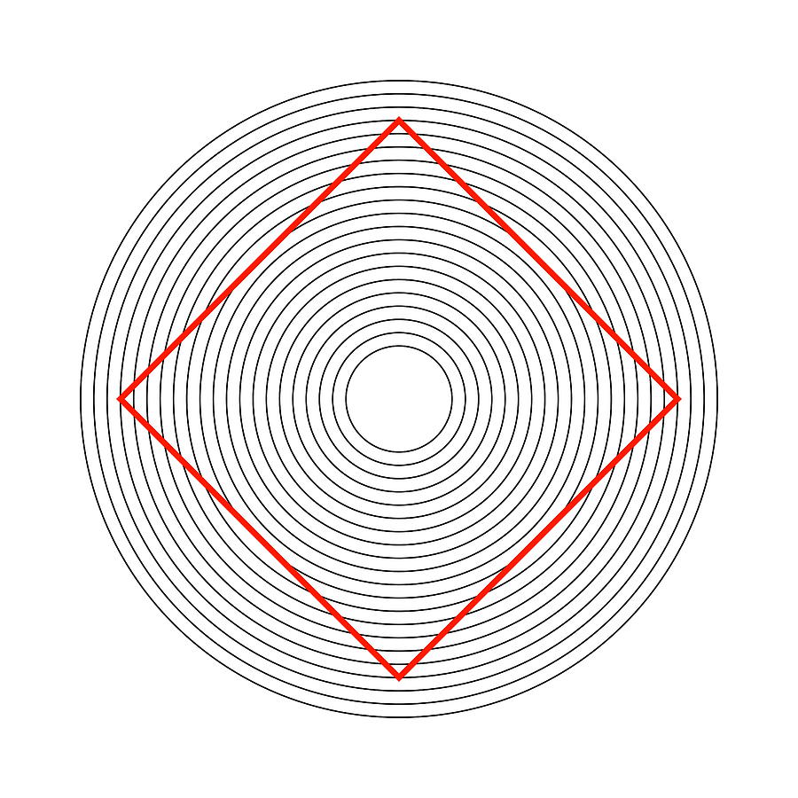 Ehrenstein Illusion, Square In Circles Photograph by