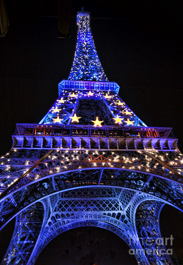 Eiffel Night Photograph by Chuck Kuhn