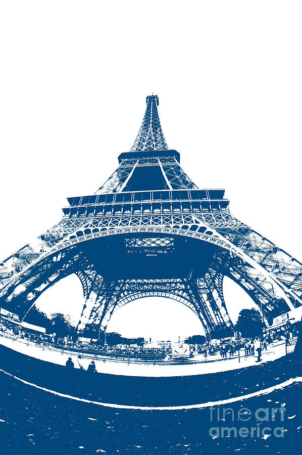 Eiffel Tower Blueprint Photograph by Micah May
