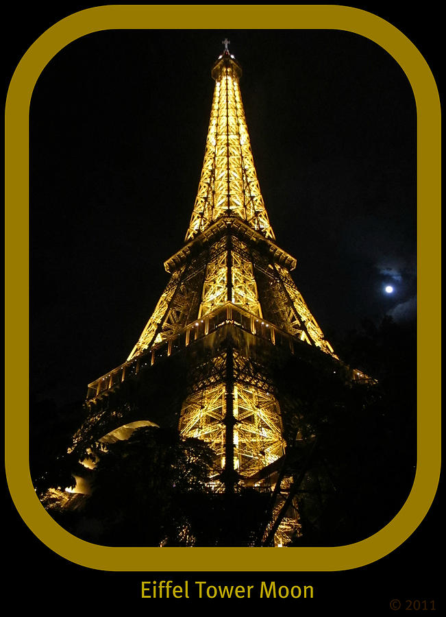 Eiffel Tower Moon III Paris France Photograph by John Shiron