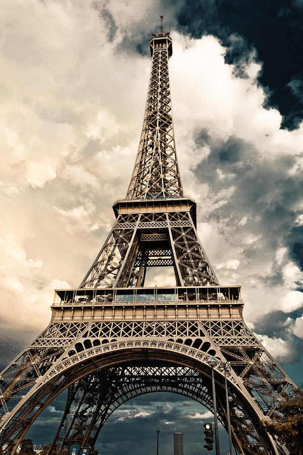 Eiffel Tower on a Cloudy Day Photograph by Anthony Doudt