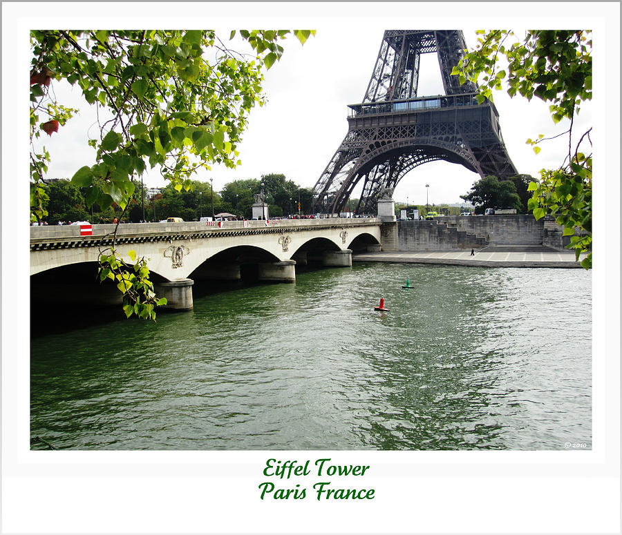 Eiffel Tower Seine River Crossing  Paris France Photograph by John Shiron