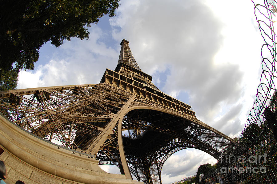 Eiffel Tower through a Fisheye lens Photograph by Micah May