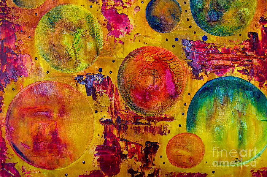 Eight Planets Painting by Claire Bull