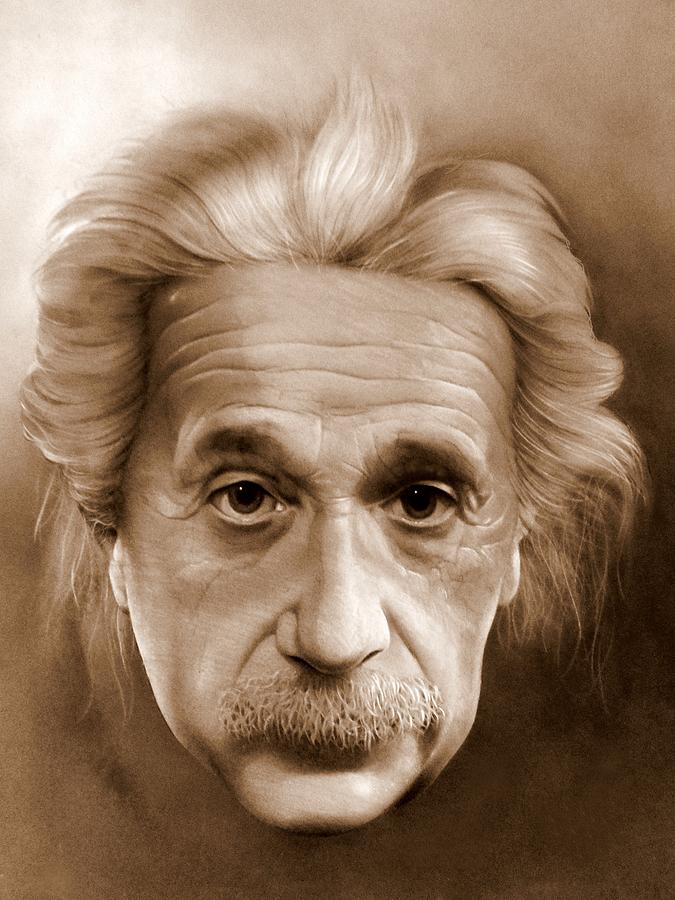 Einstein  Painting by Rik Ward