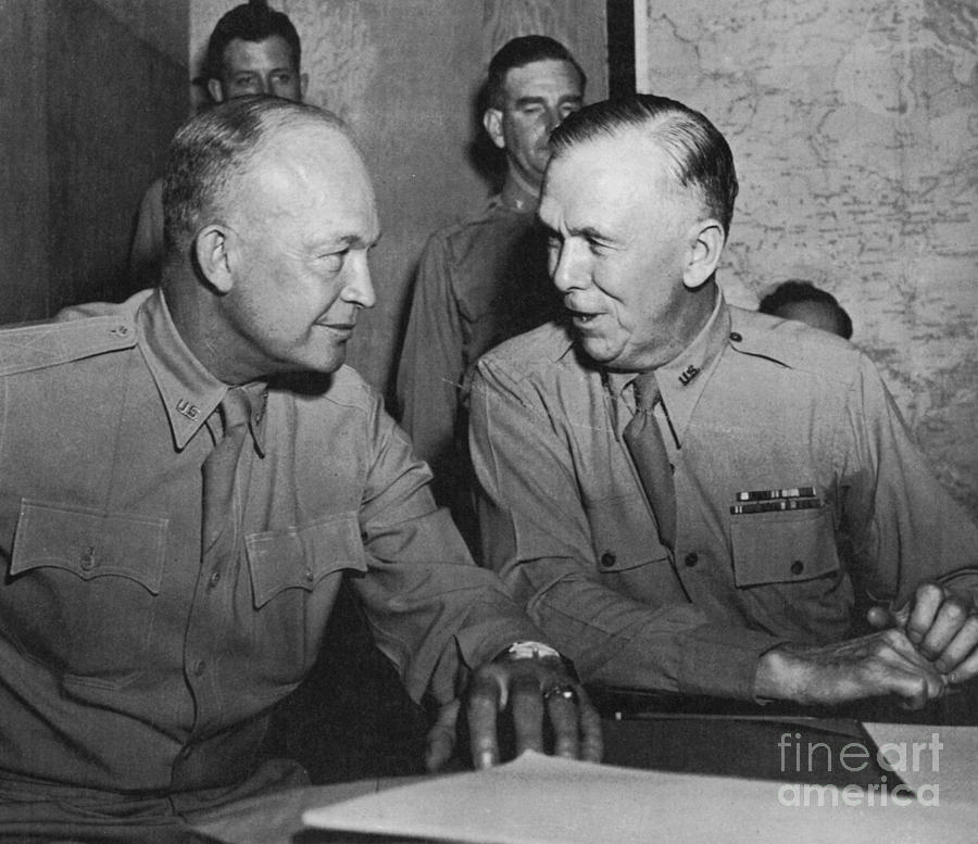 Eisenhower & Marshall Photograph by Granger