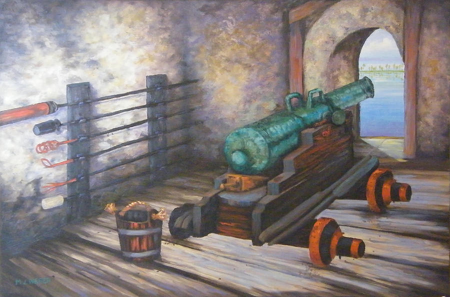 Puerto Rico Painting - El Morro Cannon  by M J Weber