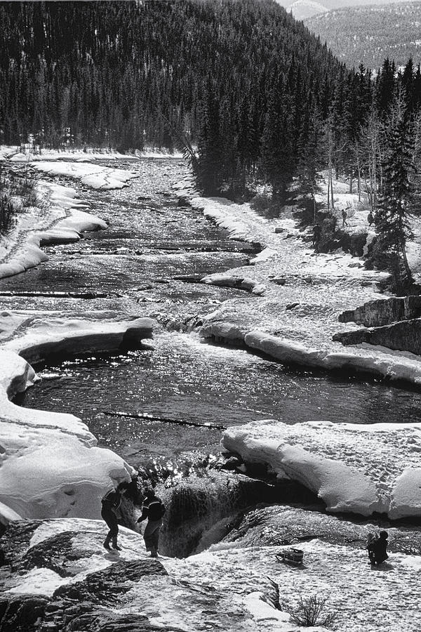 Mountain Photograph - Elbow Falls in the Wintertime by Roderick Bley